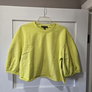 Neon Yellow Cropped Sweatshirt